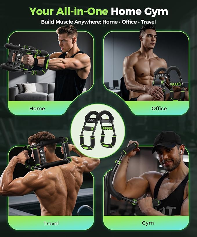 Twister Arm Trainer, Chest Workout Equipment for Men & Women Adjustable 5 Resistance Levels (40-130 lbs), Ergonomic Home Gym Strength Trainer with Anti-Slip Handles & Carry Bag