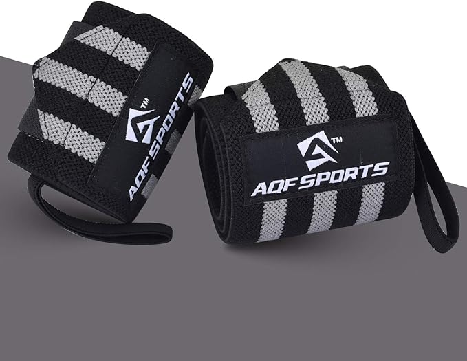 AQF Wrist Wraps for Weightlifting - USPA & IPL Approved 18" Gym Wrist Support with Thumb Loop - Heavy Duty Lifting Wrist Straps for Fitness, Workout, Powerlifting, & Bodybuilding (Pair)