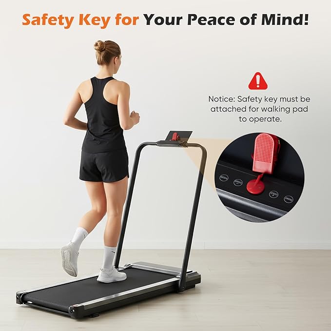 Sweetcrispy Compact Treadmill for Small Spaces, Quiet Under-Desk Walking Pad, Slim & Portable Design for Home Office Workouts, Easy to Store, Ideal for Apartments and Work-from-Home Fitness