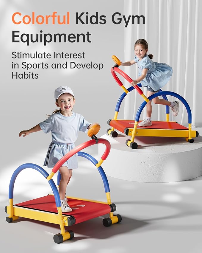 Treadmill for Kids with Handle Bar, XBD Incline Walking Pad Workout Equipment with LED Display, Toddler Treadmills for Home Boys Girls Ages 4+ 150Lbs Capacity