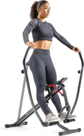 Sunny Health & Fitness Full-Motion Rowing Machine w/Adjustable Resistance, Low-Impact Full-Body Workout Rower w/Long Slide Rail, Space-Saving Design, Free SunnyFit App Connection