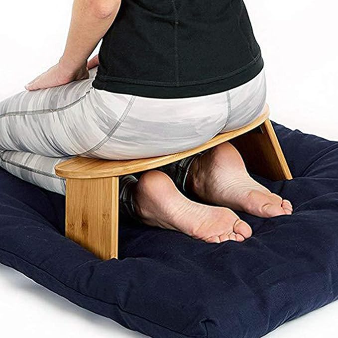 Meditation Bench, Bamboo Folding Meditation Kneeling Stool Seiza Bench - Ideal for Vipassana and Transcendental Meditation