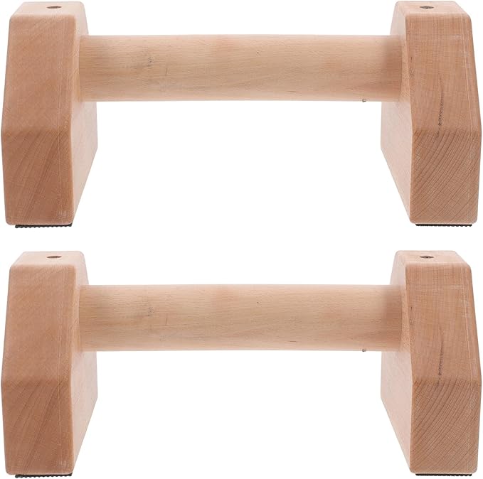 Pushup Handles Strength Training Pushup Stands Wooden Beech 25cm Pair Fitness Exercise Equipment for Home Workout and Calisthenics