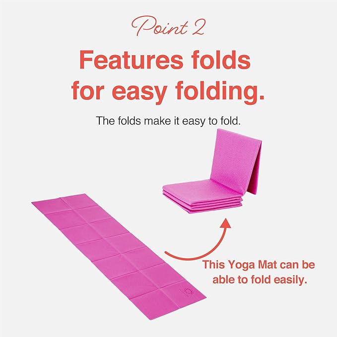 Primasole Folding Yoga Travel Pilates Mat Foldable Easy to Carry to Class Beach Park Tear resistant Travel Picnics 4mm Thick 9 Colors