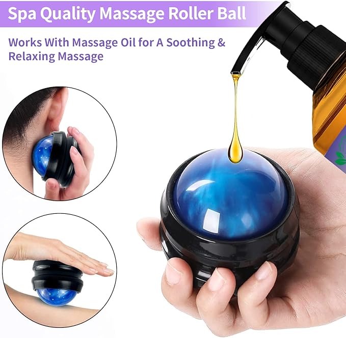3 Pack Massage Oil for Massage Therapy,Sore Muscle Arnica Oil & Relaxing Lavender Oil & Ginger Oil Lymphatic Drainage & Massage Ball,Easter Basket Stuffers for Adults,Easter Gifts for Men Women