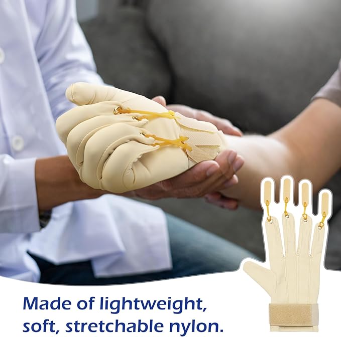 Panitay 2 Pair Traction Exercise Glove Hand Finger Strengthening Thumb Flexion Physical Therapy Glove for Increasing Strength