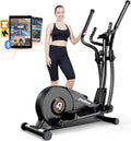 pooboo Elliptical Machine, Elliptical Exercise Machine with 16-Level Resistance&Quiet Magnetic Driving System, Elliptical Machine for Home with LCD Monitor,15.5-17IN Stride, 350LBS Weight Capacity