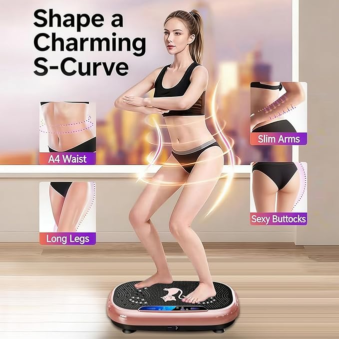 Vibration Plate Exercise Machine for Lymphatic Drainage,Weight Loss,600 Lbs Capacity,Whole Body Sonic Vibration Plate with Magnet Fitness Workout for Men Women Elderly