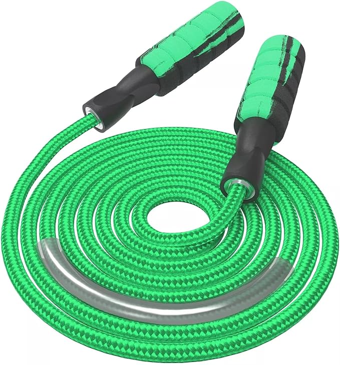 FITMYFAVO Jump Rope Cotton Adjustable Skipping Weighted jumprope for Women，Adult and Children Athletic Fitness Exercise Jumping Rope (Pink)