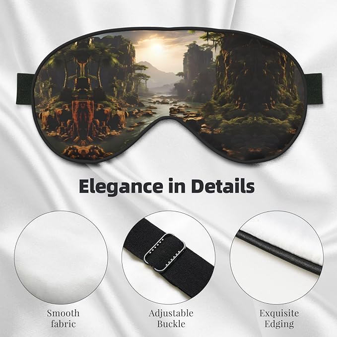 Mountains and Rivers Head-Mounted Double-Sided Light-Blocking Sleeping Eye mask to Protect Eyes and Relieve Eye Fatigue