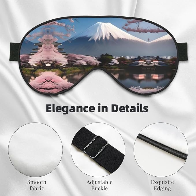 Mt. Fuji in Early Spring Head-Mounted Double-Sided Light-Blocking Sleeping Eye mask to Protect Eyes and Relieve Eye Fatigue