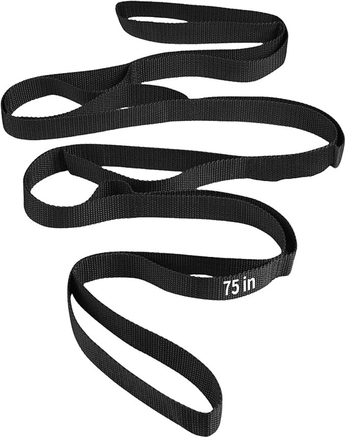 Yoga Straps for Stretching, Non-Elastic Stretch Band with 10 Loops, Durable Flexibility Strap for Physical Therapy, Pilates, Exercise, Home Workout, Gymnastics, Stretching Aid for Women & Men