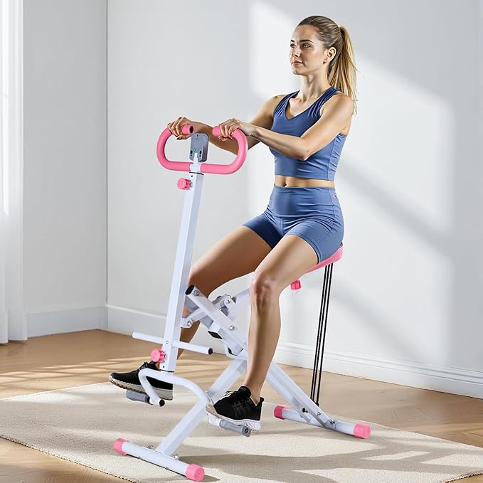 VEVOR Squat Machine, Deep Squat Rowing Machine for Home, Easy Setup & Foldable Exercise Equipment, Glute Trainer Machine with 2/3 High-Strength Resistance Bands, Glutes & Leg Home Workout Machine