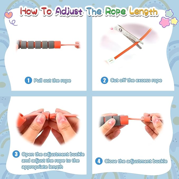 Jump Rope For Kids,Jump Rope Kids,Adjustable Soft Skipping Rope With Skin-Friendly Foam Handles For Boys,Girls,Women, Men,Exercise Activity,Outdoor Fitness