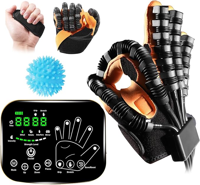 6th Generation Upgrade Rehabilitation Robot Gloves for Stroke Recovery – Hand Weakness & Hemiplegia Home Physical Therapy Device with Mirror Training & Multi-Mode (Right Hand, S)