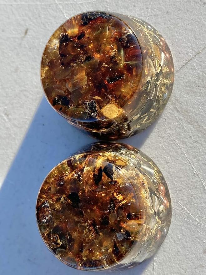 Amber Orgone Generator Energy Accumulator 528Hz/7.83Hz/Advance Harmonics Many Beautiful Ingredients and Colors! (Amber)
