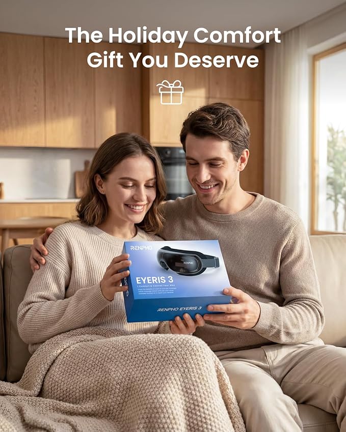 RENPHO Eyeris 3 Eye Massager with Heat and Cooling Voice Control, FSA Eligible HSA, Mothers Day Birthday Gifts for Women Men Him Her, Migraine Relief Eye Mask for Migraines, Eye Care Reduce Dry Eyes