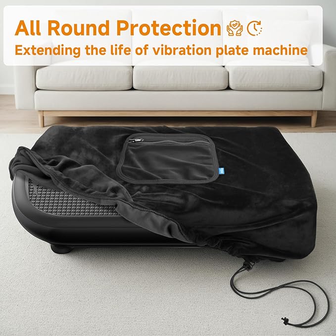 Xxerciz Vibration Plate Cover, Dust-Proof Cover for Vibration Plate Exercise Machine, Adjustable Drawstring, Soft Guard Sleeve for Weight Loss Motor(Cover Only)