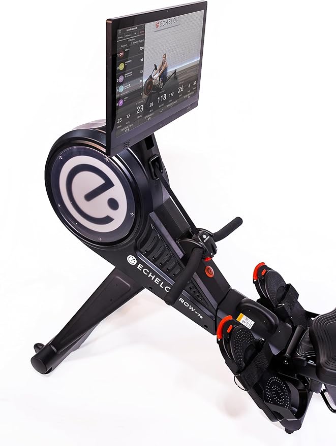 Echelon Row-7s Smart Rower – Foldable Rowing Machine for Home Gym, 24 Inch HD Rotating Touchscreen, 32 Resistance Levels, Bluetooth Connectivity, Total Body Low-Impact Workout, 350LB Capacity