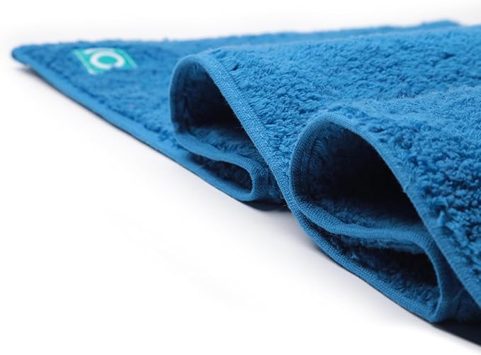 FACESOFT Eco Friendly Gym Towel Accessories for Working Out - Soft & Absorbent Cotton Exercise Towel - No Synthetic Microfibers or Plastics - Sweat Towel for Gym, Fitness, Sports, Yoga - Blue - 1 Pc