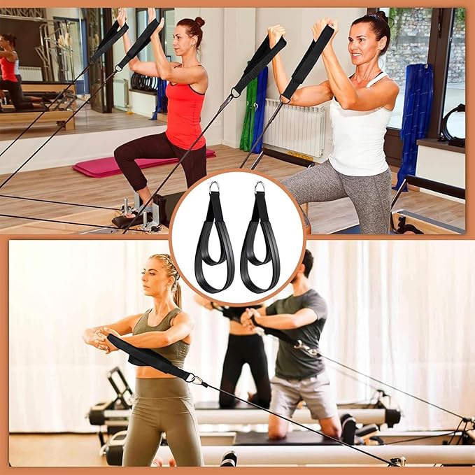 2PCS Pilates Strap, Pilates Double Loop Strap, Yoga Stretching Straps, Comfortable Enhanced Thickness, Fitness D-Ring Double Loop Straps, Pilate Equipment D-RingStrap, Home Gym Yoga Workout Accessory