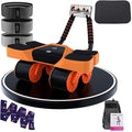 2026 New 4-Wheel Abdominal Roller with Elbow Support : Latest Upgraded High-Performance Exercise Machine With Automatic Rebound, Multi- layered Anti-Slip Design with Calorie Counting LCD Screen