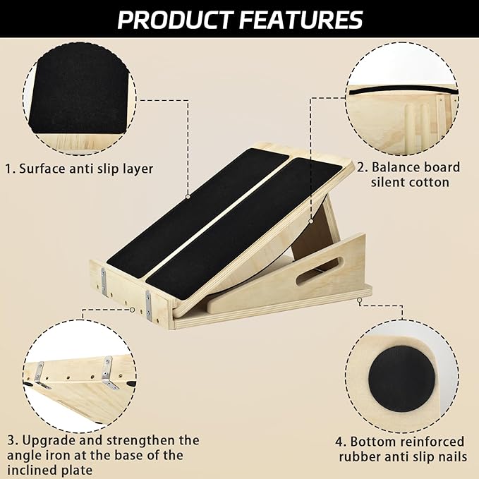 Ultimate Wobble & Slant Board Combo for Balance Training, Calf Stretching, and Core Strength – Perfect for Balance Boards、Wobble Board and Calf Stretcher Enthusiasts