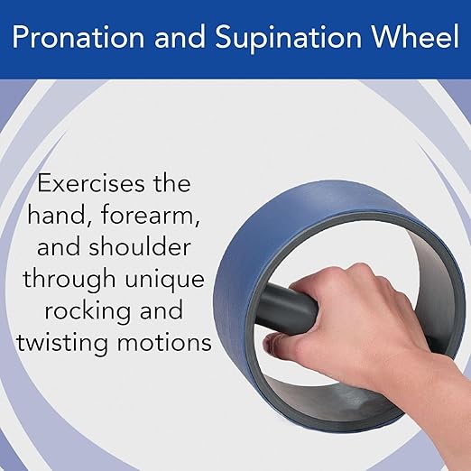 Rolyan Pronation & Supination Wheel, 2 Pound Weighted Wheel Training Device for Motor Control and Mobility, Hand & Arm Trainer for Forearm and Shoulder Surgery Recovery & Rehabilitation
