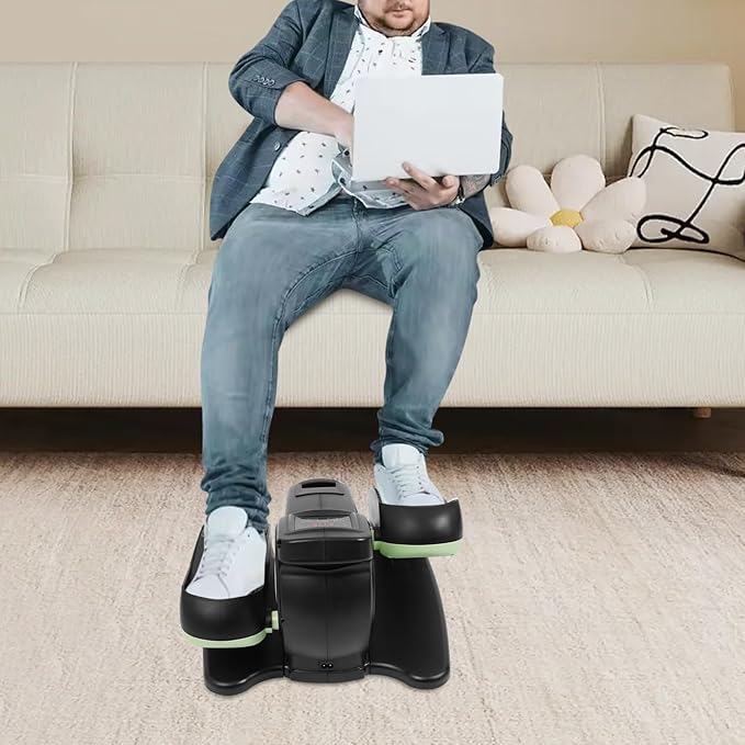 Electric Seated Pedal Exerciser, Portable Pedal Exerciser with Remote Control, Foot Pedal Exercise Machine, Forward & Reverse Direction for Home Office