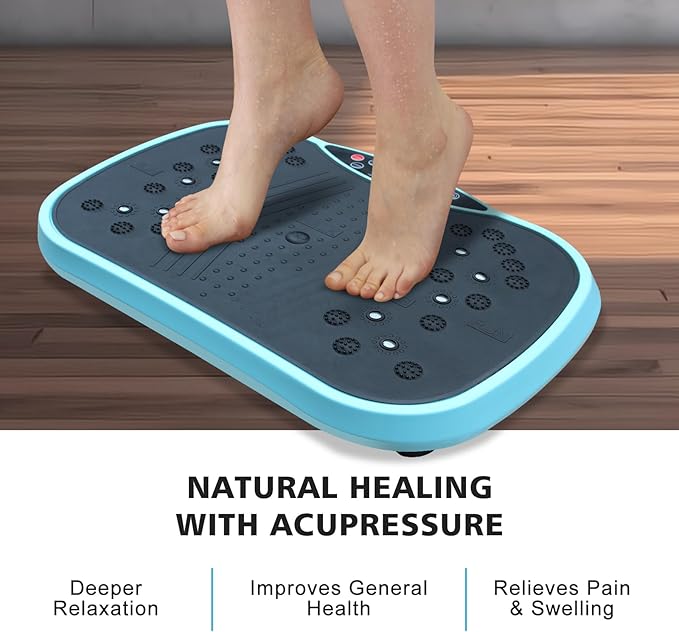 Vibration Plate Exercise Machine Whole Body Vibration Plate Platform for Lymphatic Drainage, Full Body Shaking Workout Vibrating Plate for Weight Loss, 300 Lbs Capacity