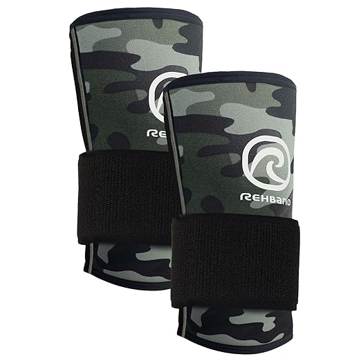 Rehband RX Wrist Support Power Max, 3-in-1 Neoprene Sleeve + Wrap for Strength Training, Protects during Kettlebell Training, stabilizes wrist, forearm protection, Colour:Camo, Size:Small