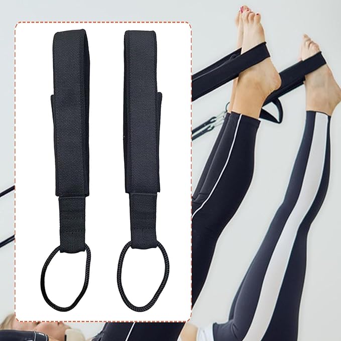 2x Pilates Double Loop Straps for Reformer Exercise Equipment Gym Nonslip Comfortable Grip Multifunctional for Workout Adults