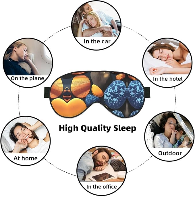 Yellow Pebbles Head-Mounted Double-Sided Light-Blocking Sleeping Eye mask to Protect Eyes and Relieve Eye Fatigue