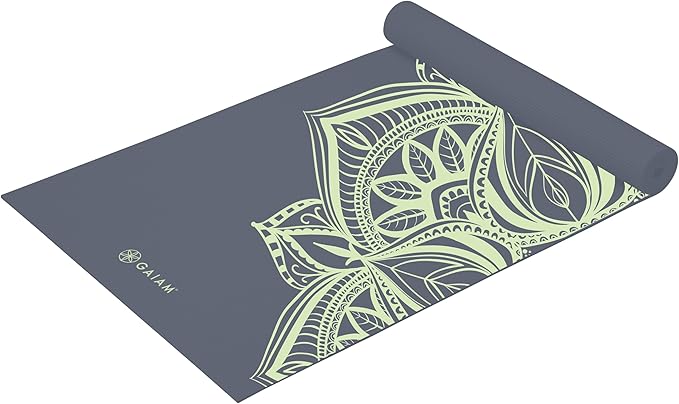 Gaiam Yoga Mat - Premium 5mm Print Thick Non Slip Exercise & Fitness Mat for All Types of Yoga, Pilates & Floor Workouts (68" x 24" x 5mm)