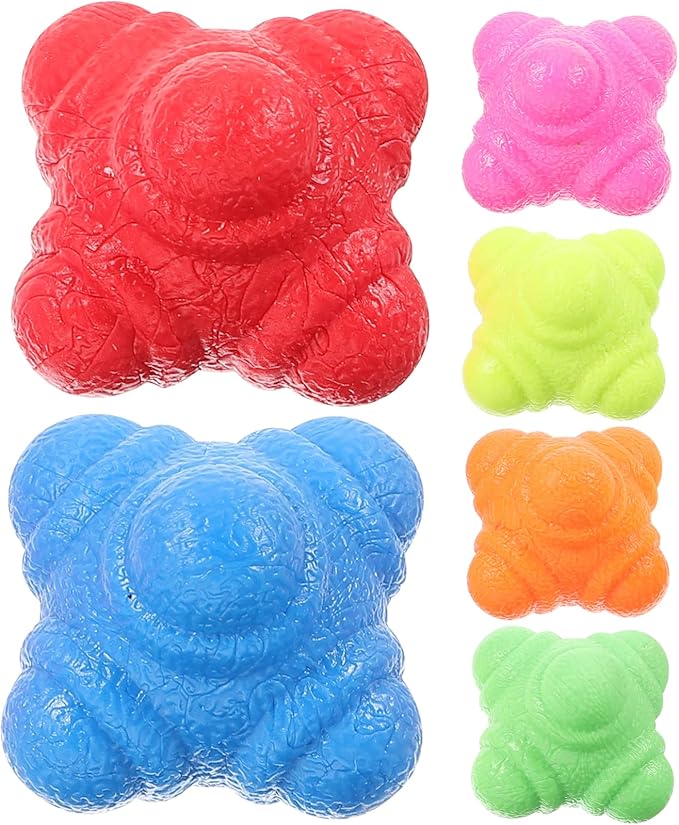 6Pcs Hexagonal Reaction Balls Fitness Agility Training Equipment for Sports Enhance Reflexes Hand Eye Coordination for Athletes Design