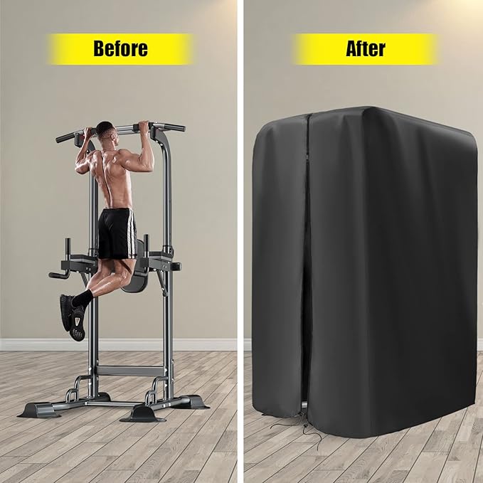 Kingling Pull Up Bar Station Cover for Power Tower Home Strength Training Dip Stands - Waterproof & Dustproof Protective Cover