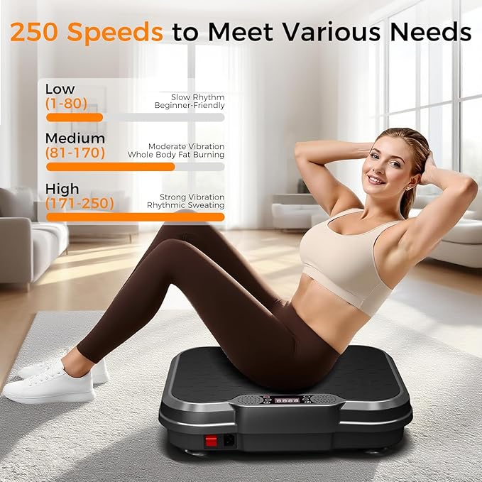Vibration Plate Exercise Machine for Lymphatic Drainage Power Vibration Platform Machines, 400 Lbs Capacity Vibrating Shake Plate Board with Bluetooth, Home Fitness Gifts for Fat Burner Gifts