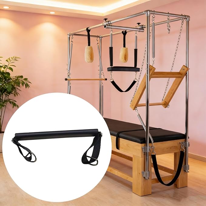 Pilates Foot Strap Padded Exercise Belt with Rings Comfortable Padding Yoga Equipment Strap Pilates Reformer Part for Daily