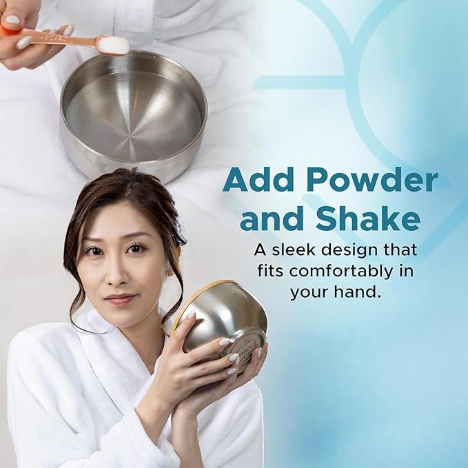 Platinum Nuru Massage Gel Powder Bowl Set | 10 x Massage Powder 5g Sachet | 1 x 16 fl oz Bowl