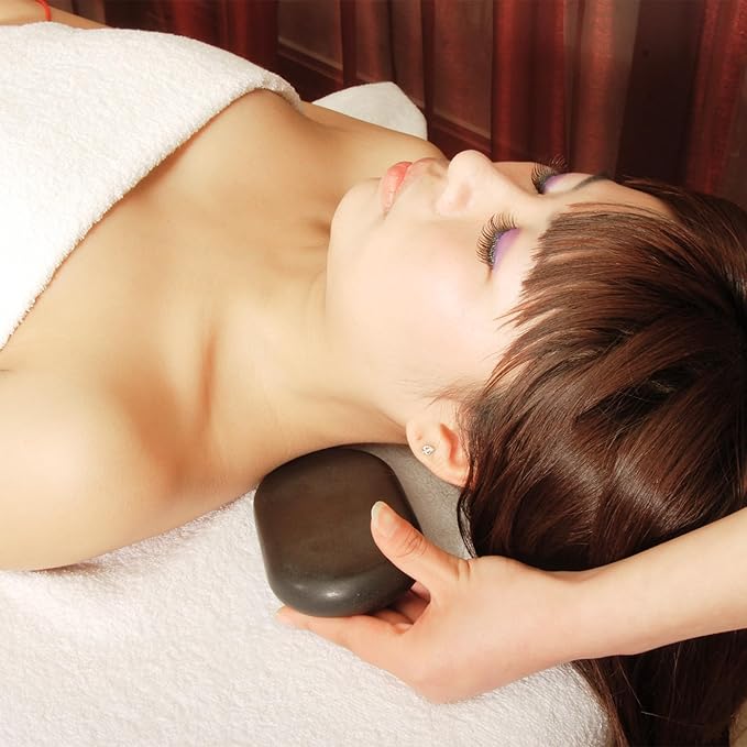 Master Massage 4-Piece XXL Super Extra Large Oval Basalt Hot Stone Set – 6” x 3.4” x 1.1” for Spa, Salon, and Professional Massage Therapy