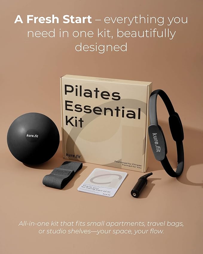 Pilates Kit for Women – Home Pilates Equipment Set with Ring, Ball & Resistance Bands | Pilates Starter Kit with Accessories in Gift Box