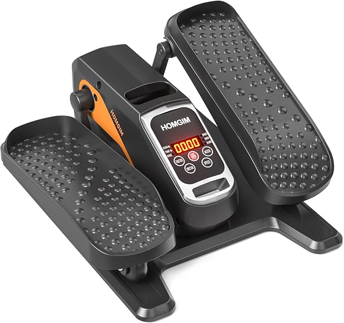 HOMGIM Under Desk Elliptical Machine - Quiet Motorized Leg Exerciser with Smart Remote, 12-Speed Manual Programs Auto/3 Auto Programs LCD Display & Bidirectional Motion for Home/Office
