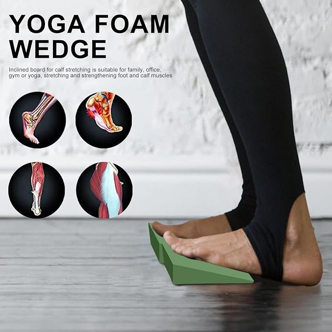 Squat Wedge Blocks, 1 Pair Yoga Foam Wedges for Home Gym, Non-slip Calf Stretcher Slant Board Incline Board for Squats, Calf Stretching, Weightlifting, Exercise, Yoga, Pilates