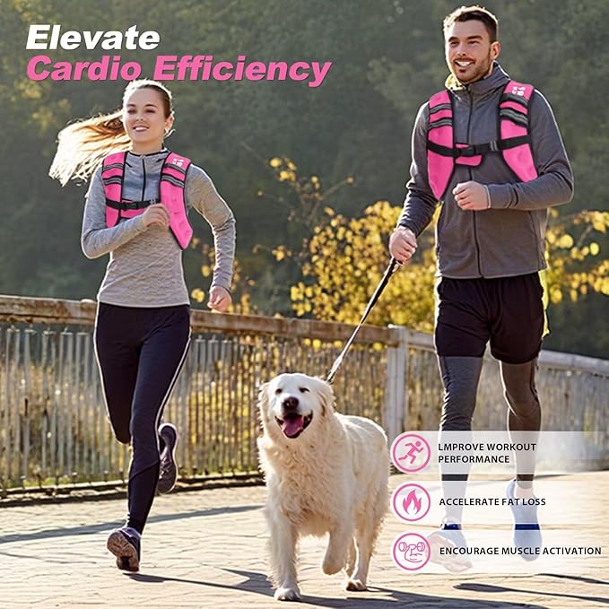 VBSD Weighted Vest Woman 6lb/8lb/12lb/16lb/20lb/25lb/30lb Weight Vest for Women Men Body Weight Vests for Walking Strength Training Running Workout Jogging Fitness