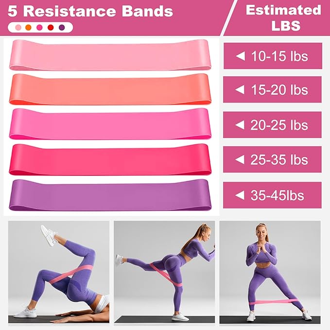 Pilates Kit, Home Pilates Essentials Kit for Women, Pilates Equipment Ring and Ball Set, Magic Circle with 5 Resistance Bands, Hip Thrust Belt & Accessories, Toning Fitness Starter Set