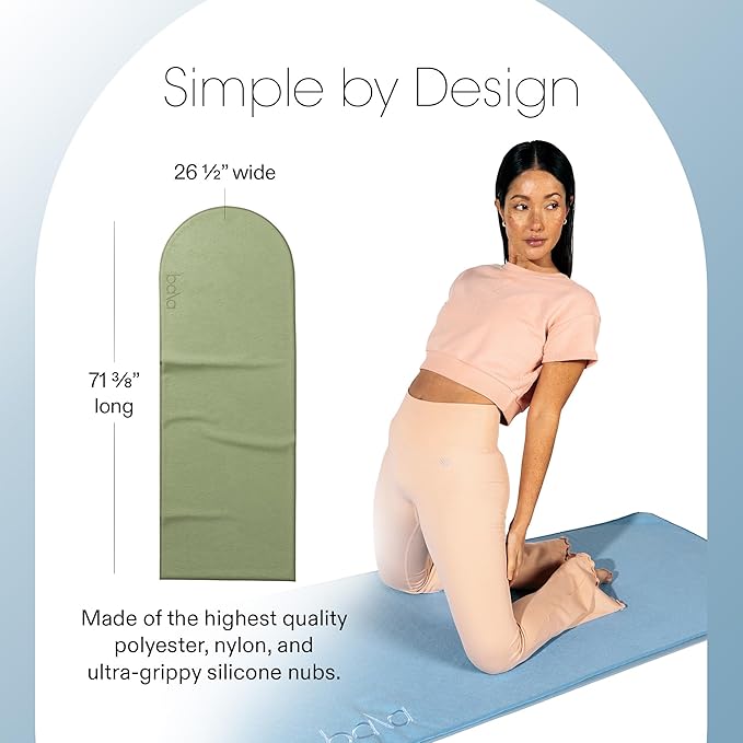 Bala Play Mat Towel, Sage - Non-Slip Absorbent Gym Towels Designed for Sweat, Hot Yoga, Pilates & Core Training Workouts - Fitness & Exercise Gear Essentials for Working Out - Men & Women