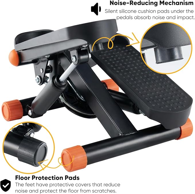 Stair Stepper with Resistance Bands for Home Exercise, Mini Stepper Machine for Indoor Fitness, Portable Home Gym Stepper for Full Body Workout, 300LBS Capacity