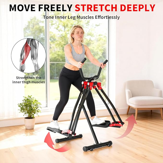 Air Walker Exercise Machine, 30" inch Stride Space Walker Elliptical Trainer for Home Use, Low-Impact Elliptical Cross Trainers Compact Steppers for Men and Women Full-Body Cardio & Leg Toning