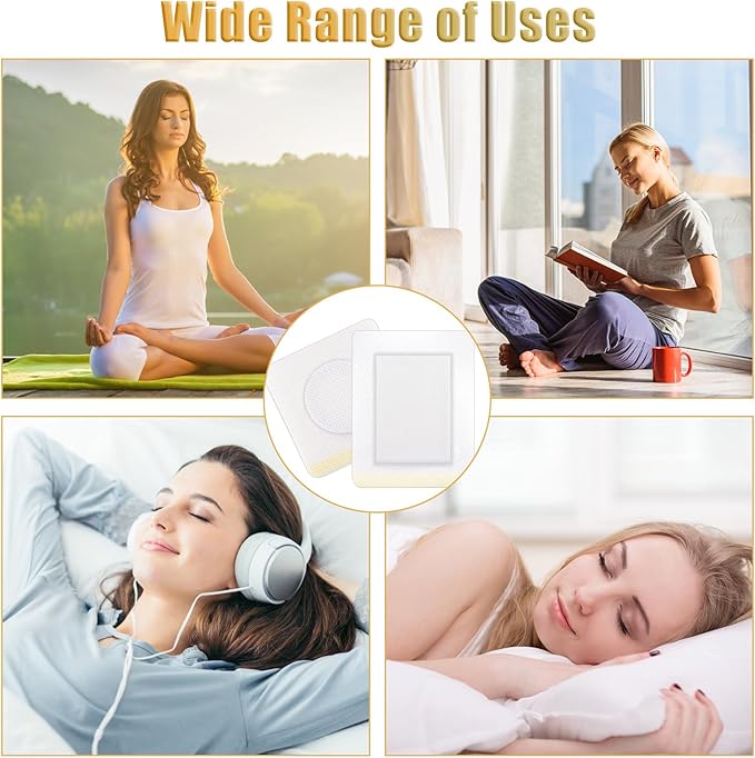 50 Pcs Disposable Self-Adhesive Organic Castor Oil Pack Wrap for Waist,Hands and feet, Navel, Thyroid Gland，Highly Absorbent Castor Oil Pack Wrap Easy to Use