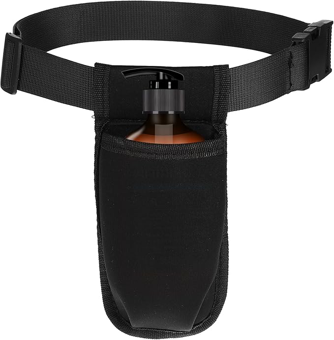 Massage Bottle Bag Lotion Oil Waist Holder Organizer Adjustable Durable Black Portable Storage Pouch Belt Hanging Easy Access Accessories Gifts 1Pcs